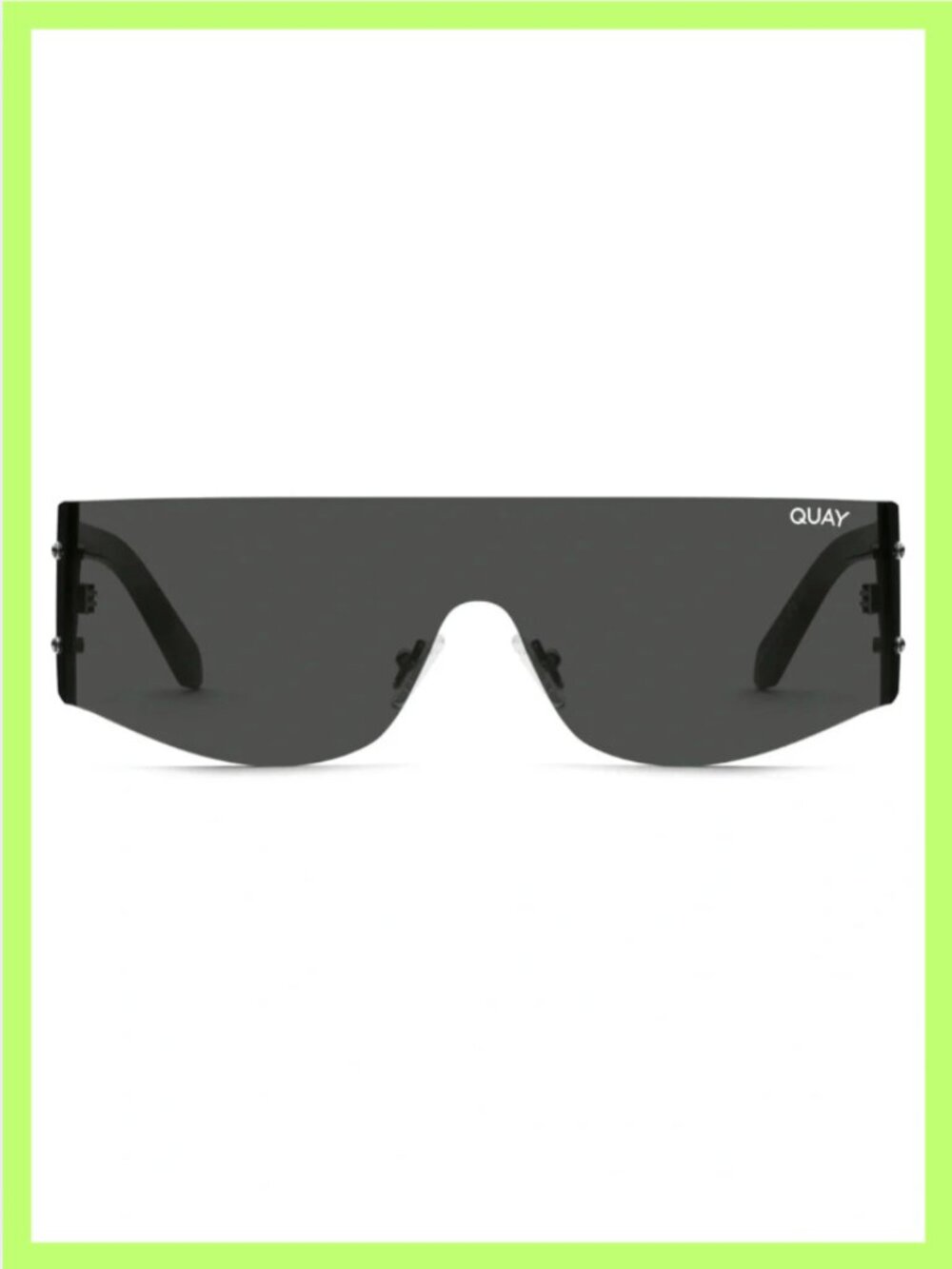 NWT! QUAY New Wave Shield Sunglasses Black Frame / Black Lens